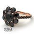 Glamorous Black Diamond Halo Engagement Ring - Amaya No. 38